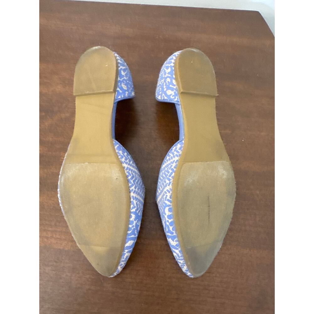 Soft Surroundings Amelia D'Orsay Boho Tribal Blue Tan Summer Flat Size 7 - Picture 6 of 8